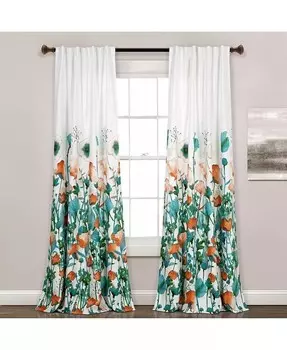 Оконные шторы Zuri Flora со светофильтрами Lush Decor, синий