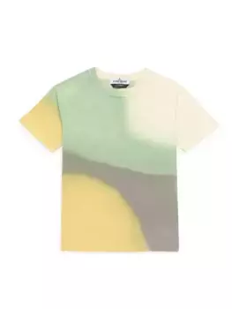 Окрашенная футболка с круглым вырезом Little Boy's & Boy's Stone Island, желтый