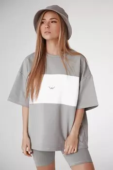 Окрашенная серая футболка с вышивкой MG1421 MADMEXT