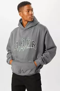 Окрашенная серая мужская толстовка Oversize 5344 MADMEXT