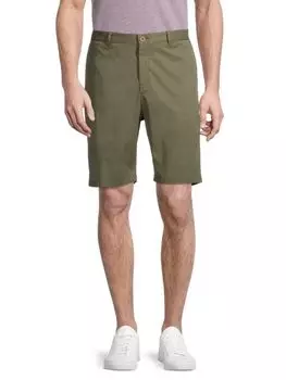 Окрашенные шорты чинос приталенного кроя Saks Fifth Avenue, цвет Olive