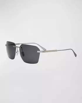 Окто-полярные солнцезащитные очки BVLGARI, цвет Matte Palladium Polarized