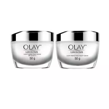 Olay Дневной крем Luminous Light Perfecting SPF 15 PA++ 50 г.+Ночной крем 50 г, White