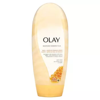Olay, Гель для душа с увлажняющими лентами, ши и мед манука, 532 мл (18 жидк. Унций)