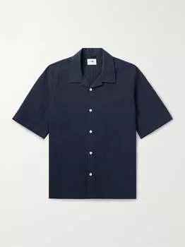 Ole 5246 Рубашка с раскладным воротником из смесового хлопка NN07, нави