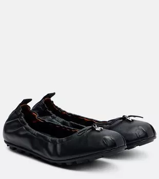 Олимпия кожаные балетки Hogan, черный