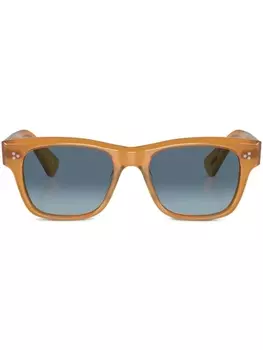 Oliver Peoples Birell square-frame sunglasses, коричневый