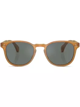 Oliver Peoples Finley Esq. round-frame sunglasses, коричневый