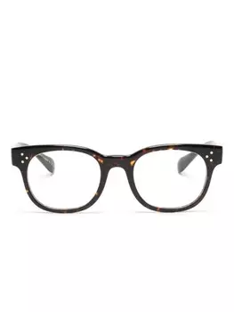 Oliver Peoples очки Afton в круглой оправе, коричневый