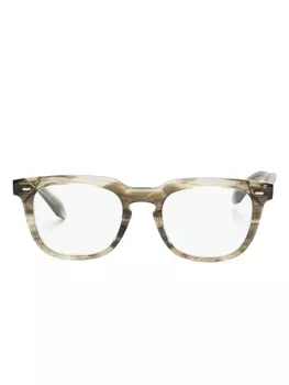 Oliver Peoples очки Afton в квадратной оправе, зеленый