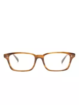 Oliver Peoples очки Edelson в прямоугольной оправе, коричневый