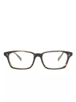 Oliver Peoples очки Edelson в прямоугольной оправе, коричневый