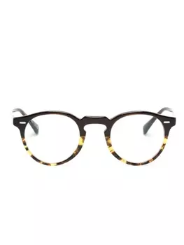 Oliver Peoples очки Gregory Pack в круглой оправе, коричневый