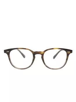 Oliver Peoples очки Sadao в круглой оправе, коричневый