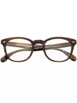 Oliver Peoples очки Sheldrake Sun в круглой оправе, коричневый