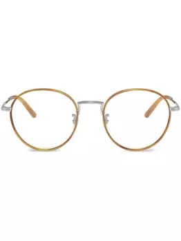 Oliver Peoples очки Sidell в круглой оправе, серебристый