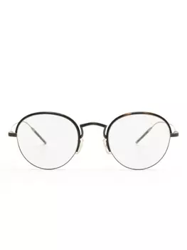 Oliver Peoples очки TK-6 в круглой оправе, золотистый