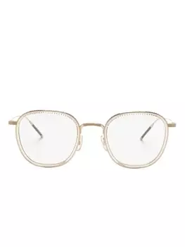 Oliver Peoples очки TK-9 в круглой оправе, золотистый