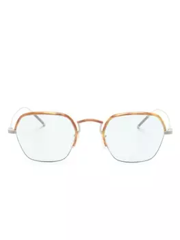 Oliver Peoples очки в геометричной оправе черепаховой расцветки, серебристый