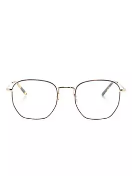 Oliver Peoples очки в геометричной оправе, коричневый