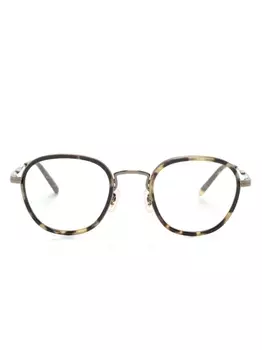 Oliver Peoples очки в круглой оправе черепаховой расцветки, золотистый