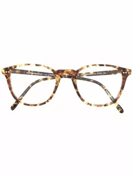 Oliver Peoples очки в круглой оправе черепаховой расцветки, коричневый