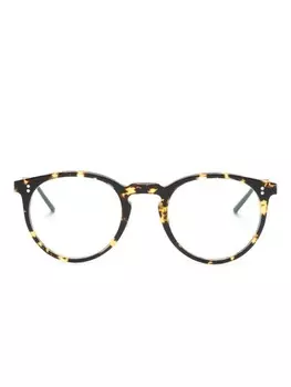 Oliver Peoples очки в круглой оправе черепаховой расцветки, черный
