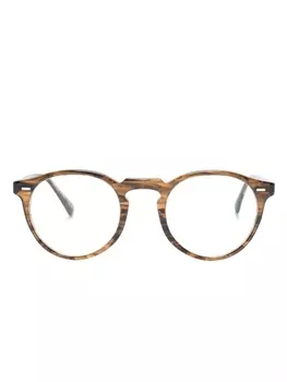 Oliver Peoples очки в круглой оправе, коричневый