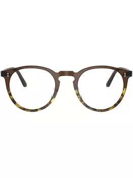 Oliver Peoples очки в круглой оправе, коричневый