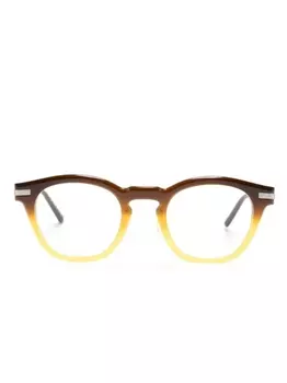 Oliver Peoples очки в круглой оправе с эффектом градиента, коричневый