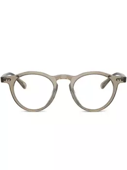 Oliver Peoples очки в круглой прозрачной оправе, зеленый