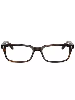 Oliver Peoples очки в прямоугольной оправе, коричневый