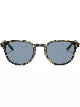 Oliver Peoples солнцезащитные очки Fairmont Sun-F в круглой оправе, зеленый