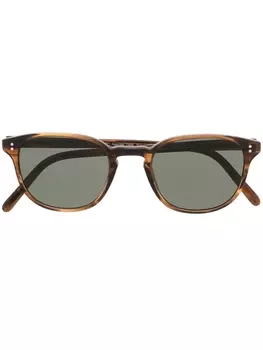Oliver Peoples солнцезащитные очки Fairmont Sun в круглой оправе, коричневый