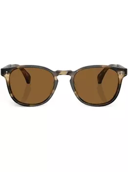 Oliver Peoples солнцезащитные очки Finley в круглой оправе, коричневый