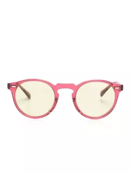 Oliver Peoples солнцезащитные очки Gregory в круглой оправе, розовый