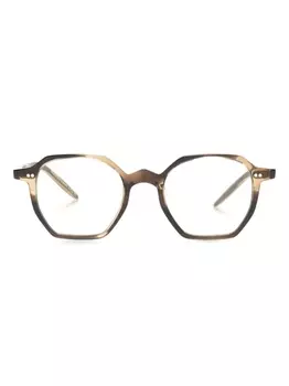 Oliver Peoples солнцезащитные очки-клипоны в квадратной оправе, золотистый