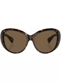 Oliver Peoples солнцезащитные очки Maridan в массивной оправе, коричневый