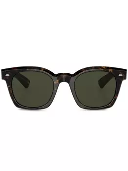 Oliver Peoples солнцезащитные очки Merceaux в квадратной оправе, зеленый