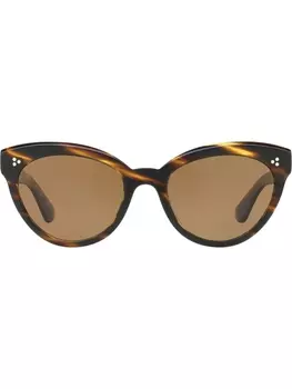 Oliver Peoples солнцезащитные очки Roella в оправе 'кошачий глаз', черный