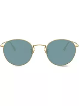 Oliver Peoples солнцезащитные очки в круглой оправе с затемненными линзами, золотистый