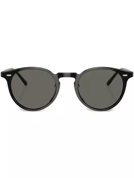 Oliver Peoples солнцезащитные очки в круглой оправе, черный