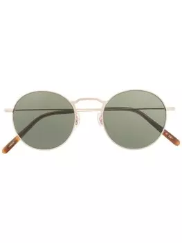 Oliver Peoples солнцезащитные очки в круглой оправе, золотистый