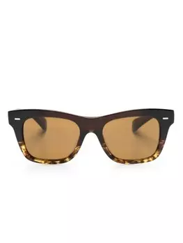 Oliver Peoples солнцезащитные очки в квадратной оправе, коричневый