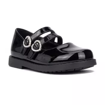 Olivia Miller - Туфли на плоской подошве Lovely Nite для девочек со стразами и сердечками для девочек, черный