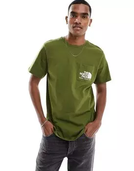 Оливковая футболка с нагрудным карманом The North Face Berkeley California