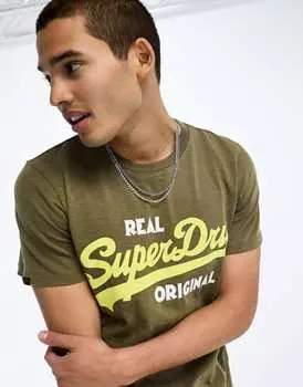 Оливковая футболка Vintage Vintage Superdry
