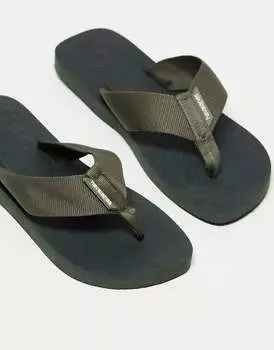 Оливково-зеленые сандалии с ремешками Havaianas Basic Urban Material