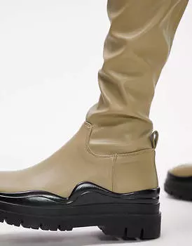 Оливковые ботфорты ботфорты Topshop Martha