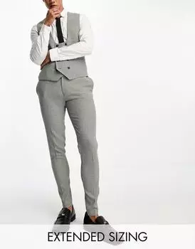 Оливковые костюмные брюки с фактурой «птичий глаз» ASOS DESIGN